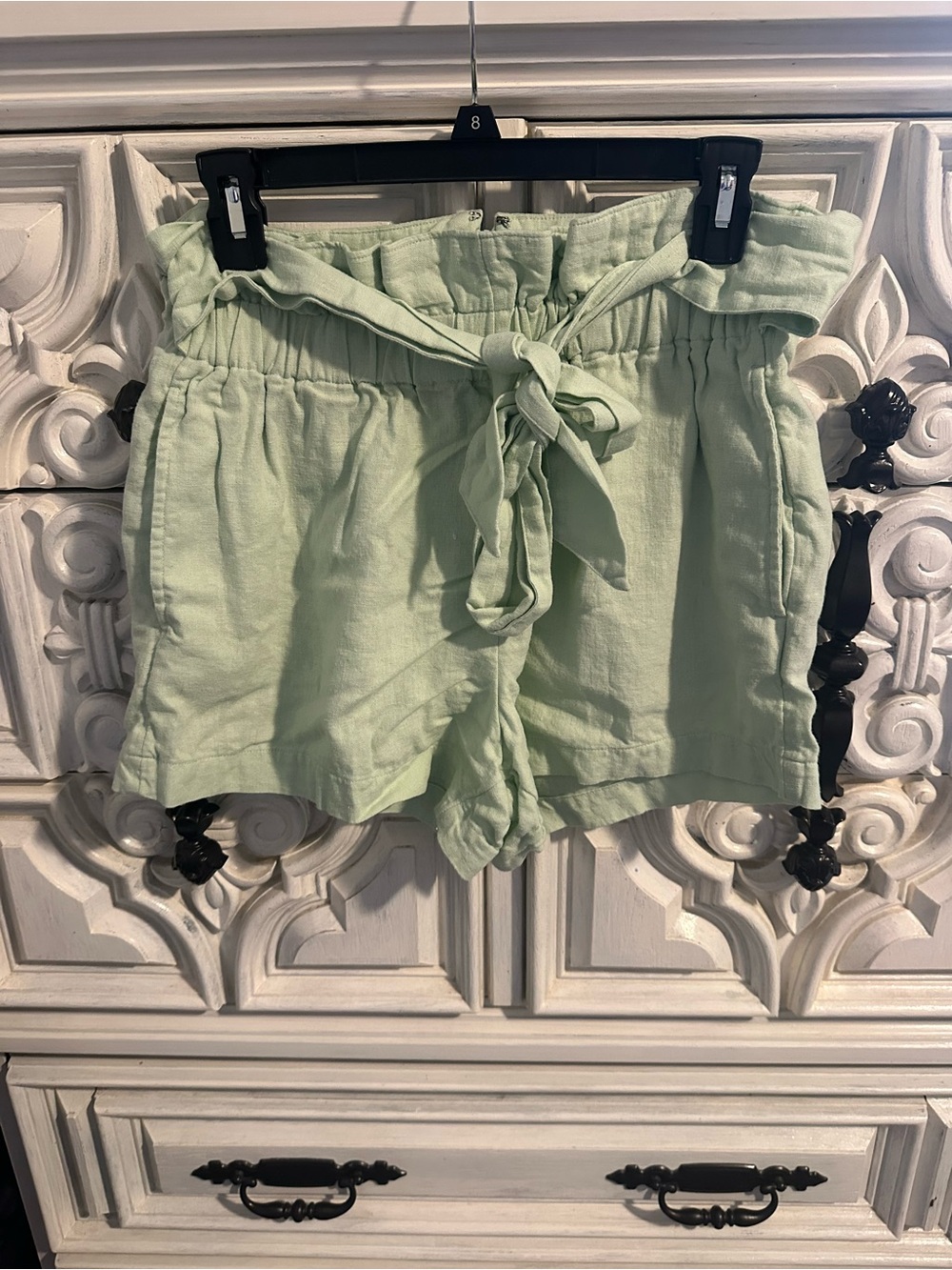 Abercrombie & Fitch Mint Paperbag Waist Tie Shorts